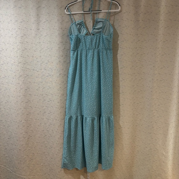 H&M Turquoise Floral Sleeveless Cutout Maxi Dress - Picture 6 of 8